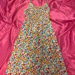 Timing Floral Mini Dress - Pink, Yellow, Green